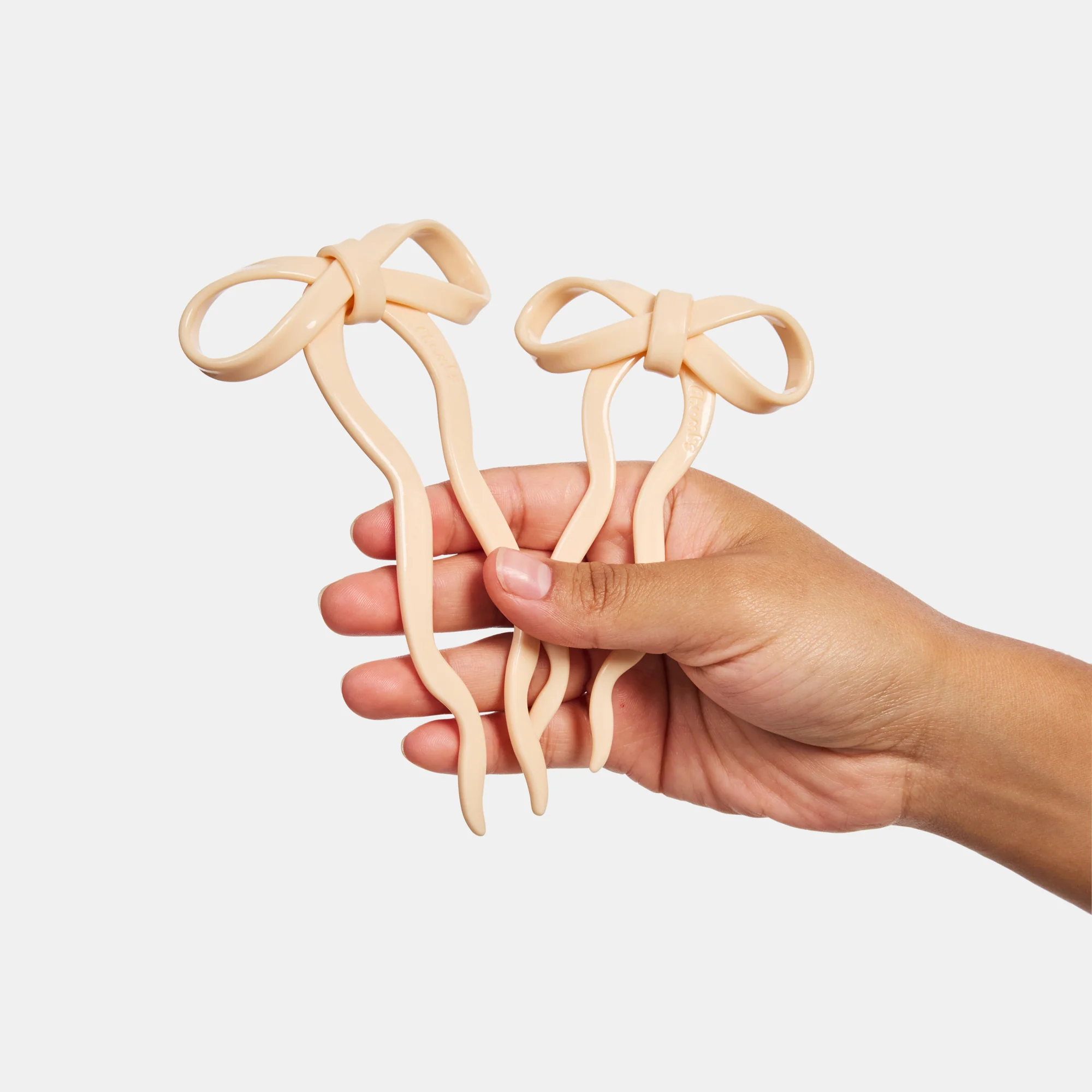 Bow Hairpin in Small Cream - Image 4