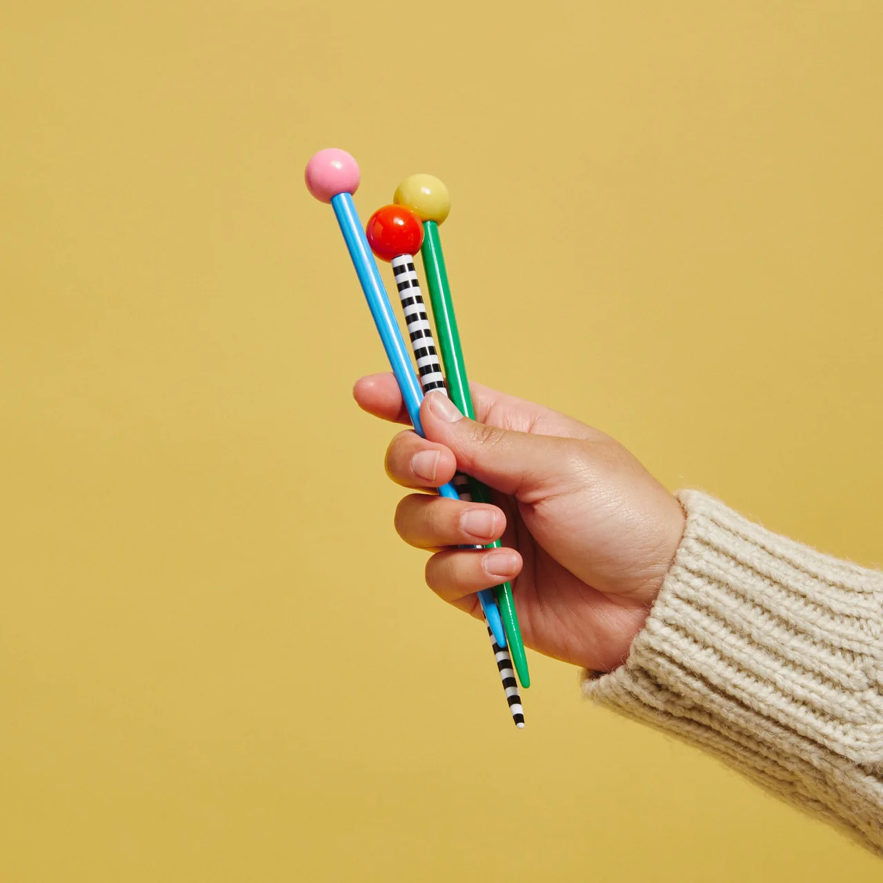 Gum Ball Hair Stick in Kelly + Lemon - Image 3
