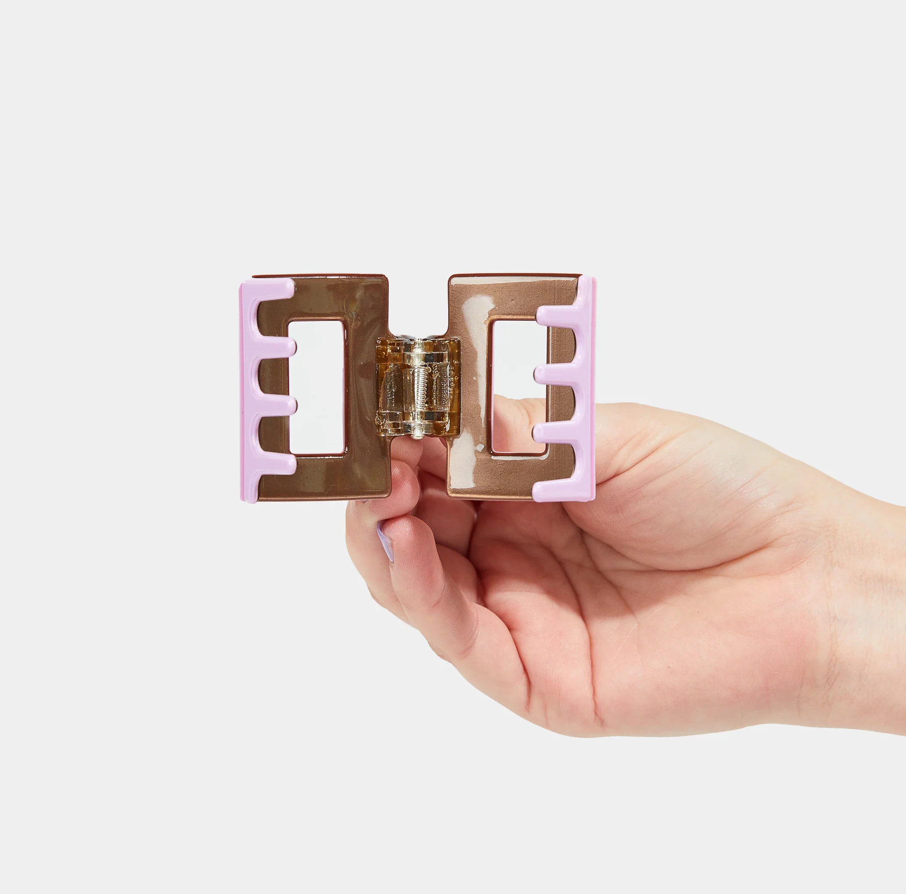 Midi Box Claw in Lilac + Brown - Image 3