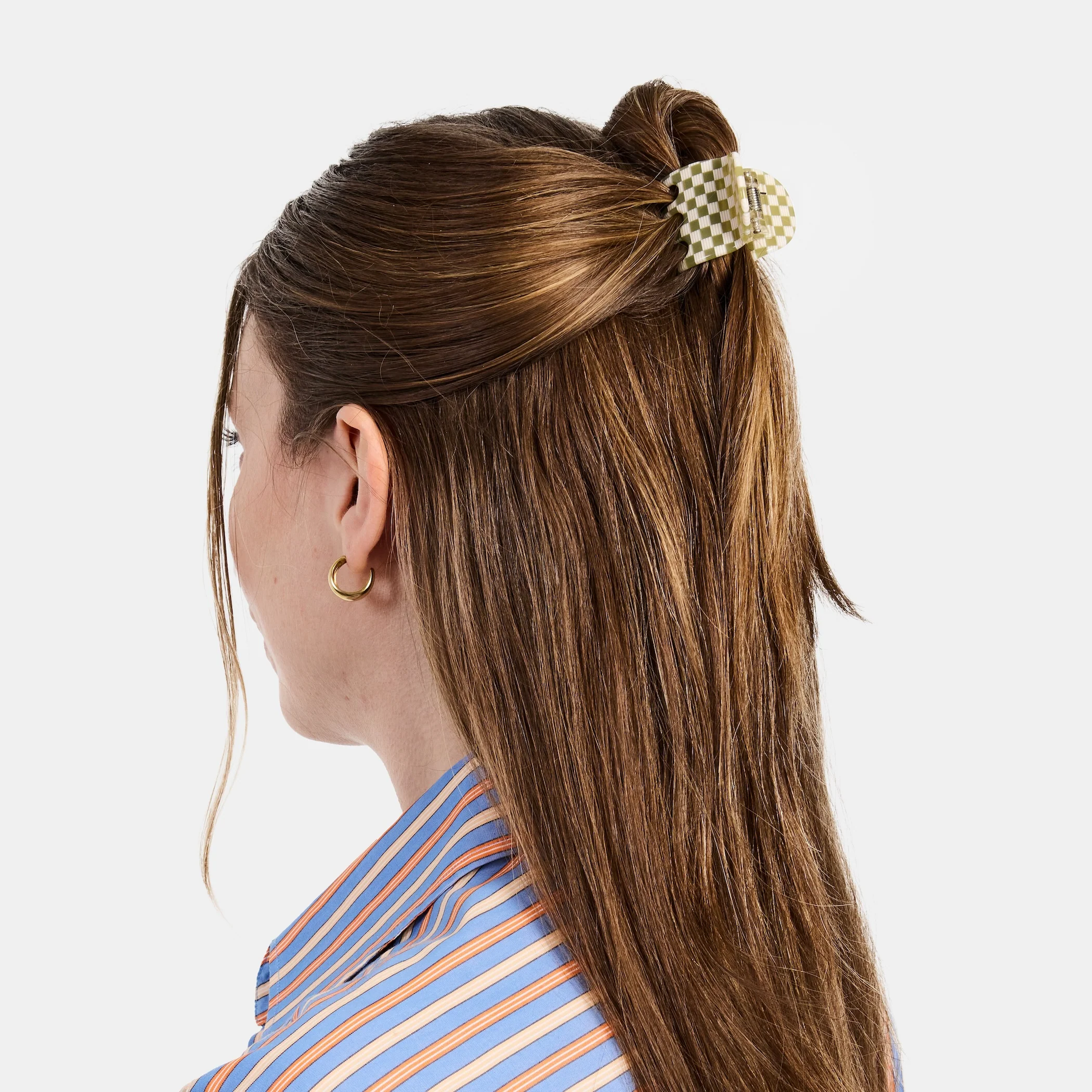 Midi Ursa Claw in Olive Check - Image 2