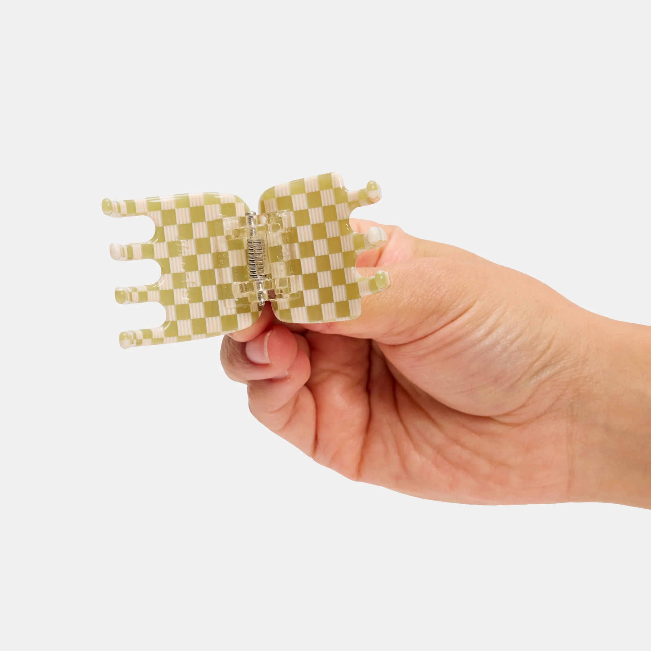 Midi Ursa Claw in Olive Check - Image 4
