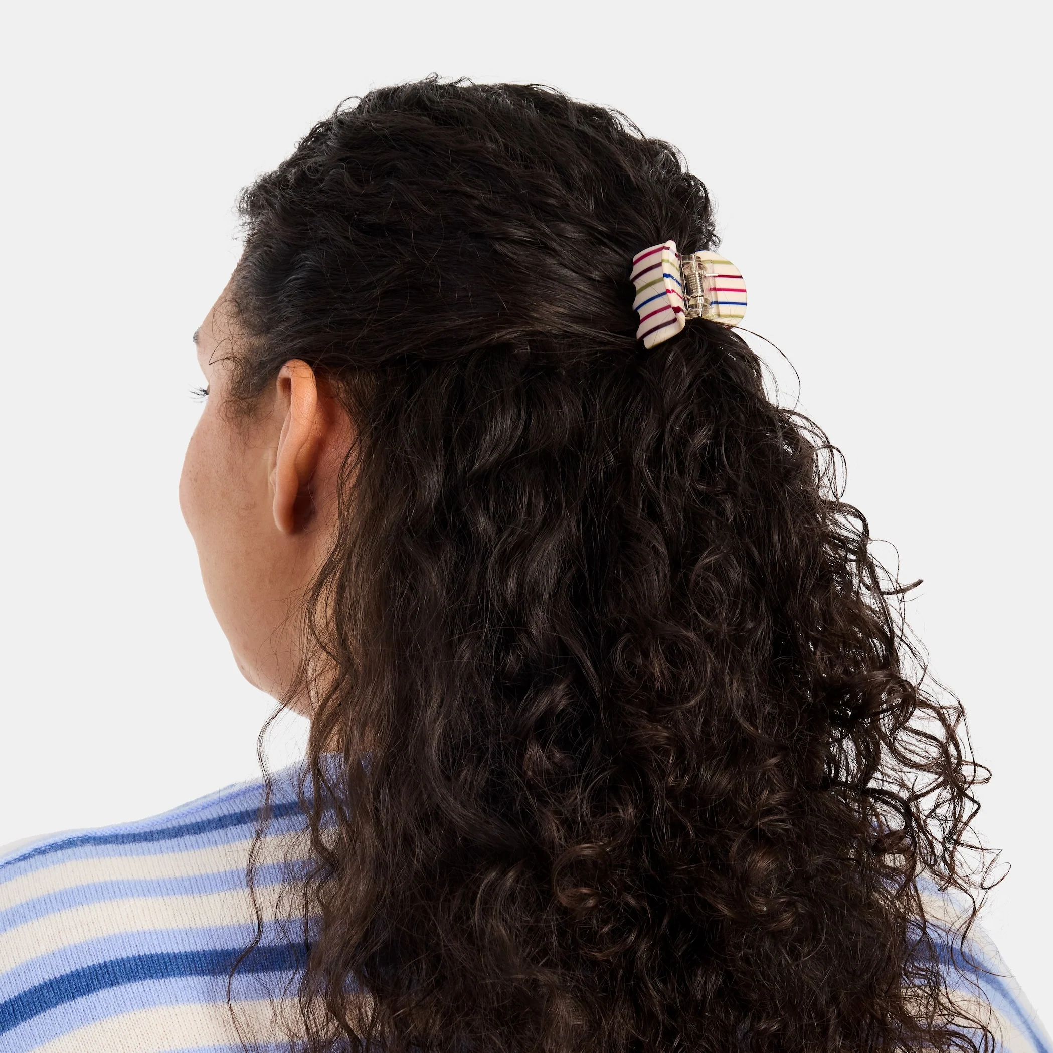 Midi Ursa Claw in Vanilla Stripe - Image 2