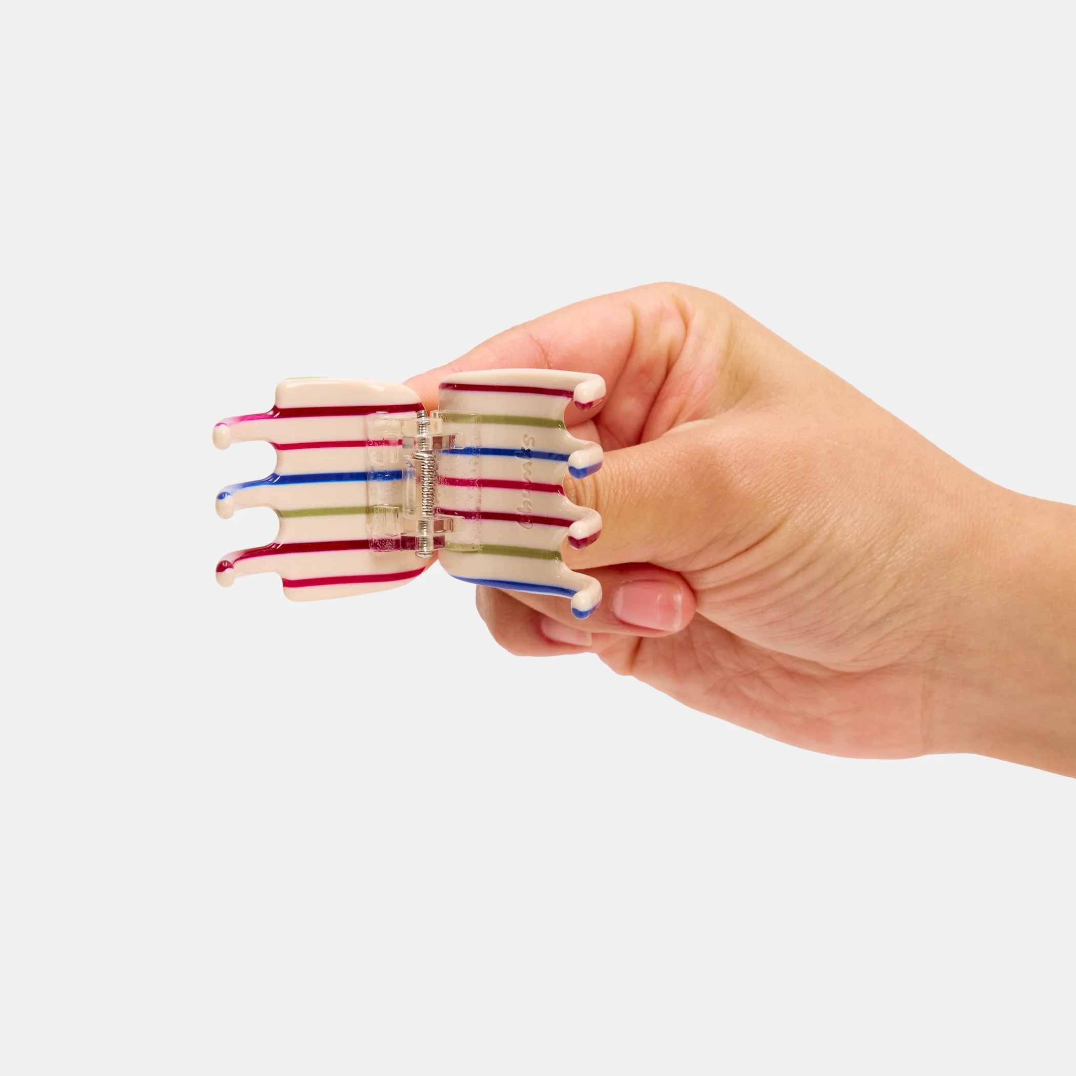 Midi Ursa Claw in Vanilla Stripe - Image 4