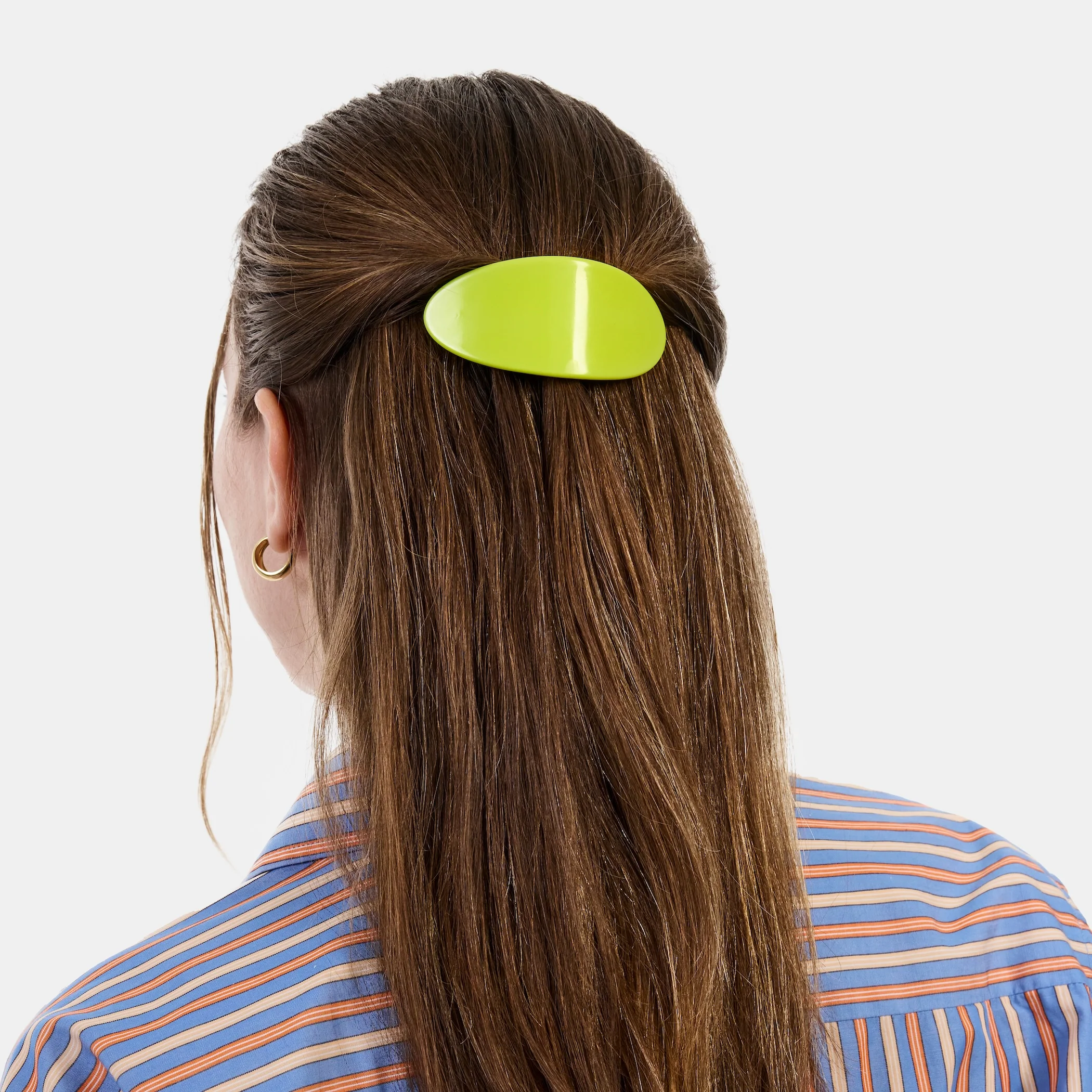 Oval Barrette in Lime - Image 2