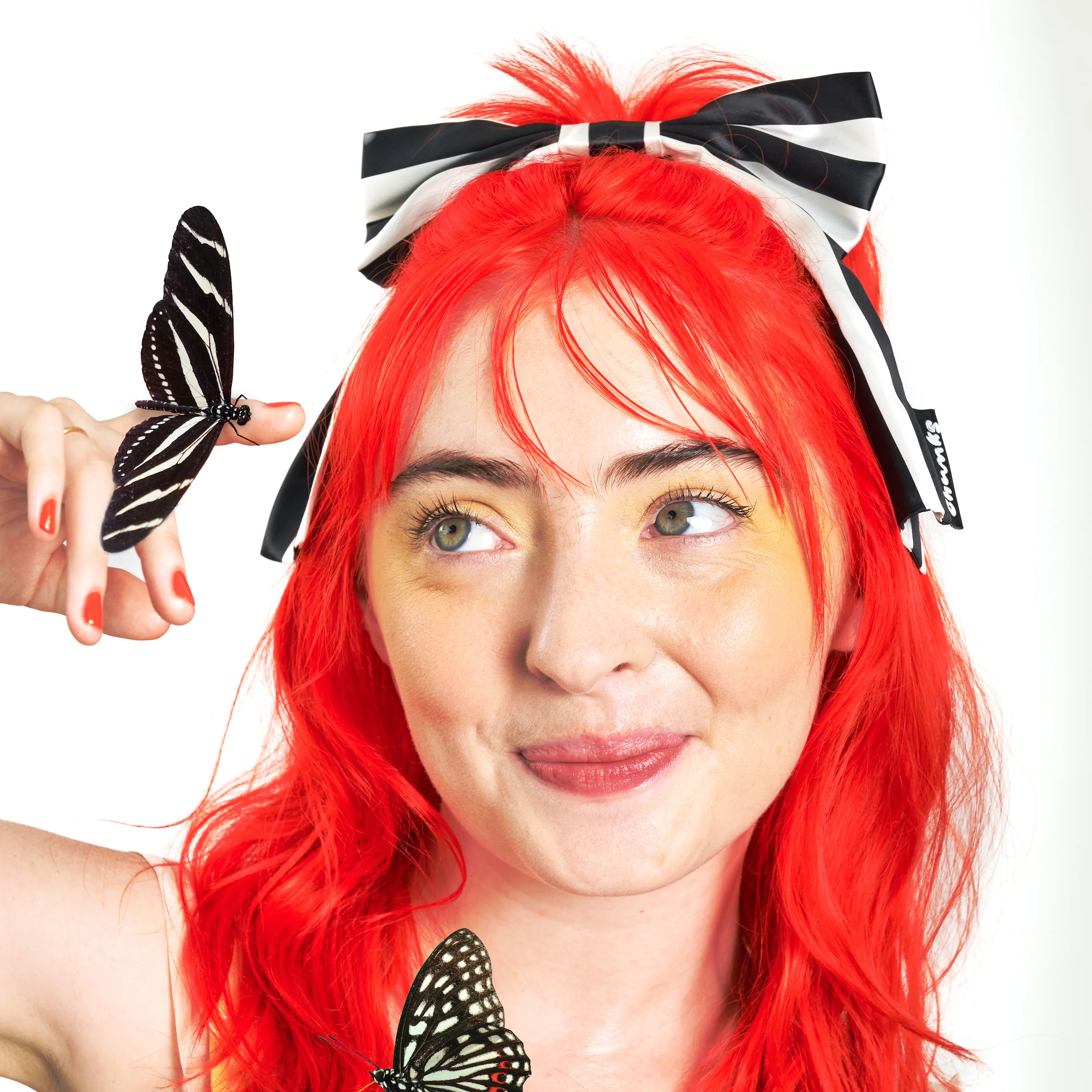 Silk Bow Barrette in Stripes - Image 4