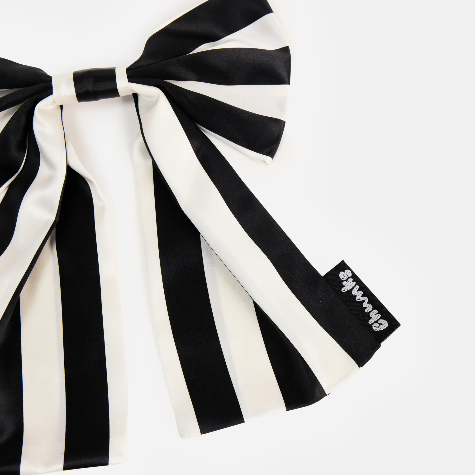 Silk Bow Barrette in Stripes - Image 7