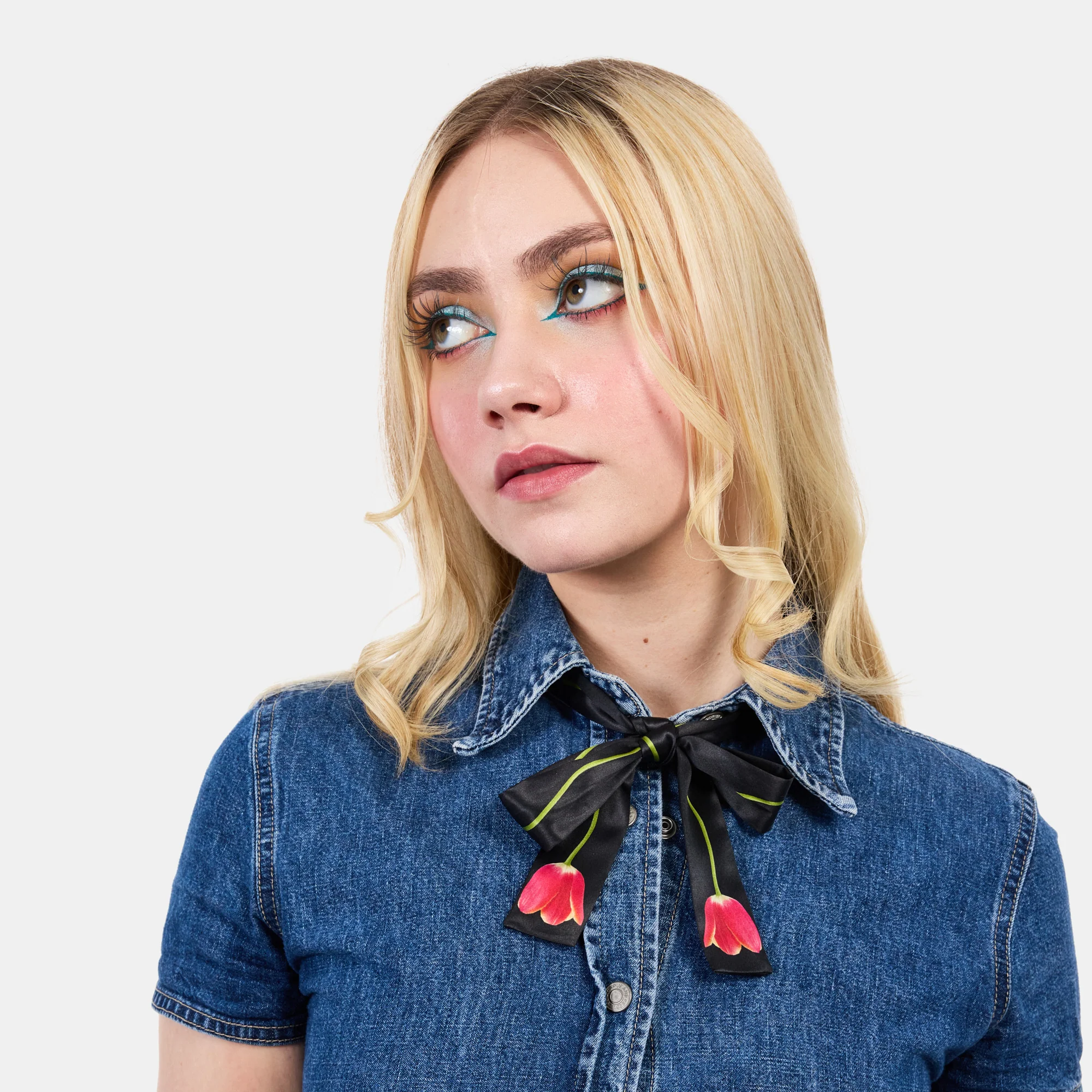 Silk Tie Scrunchie in Tulip - Image 5