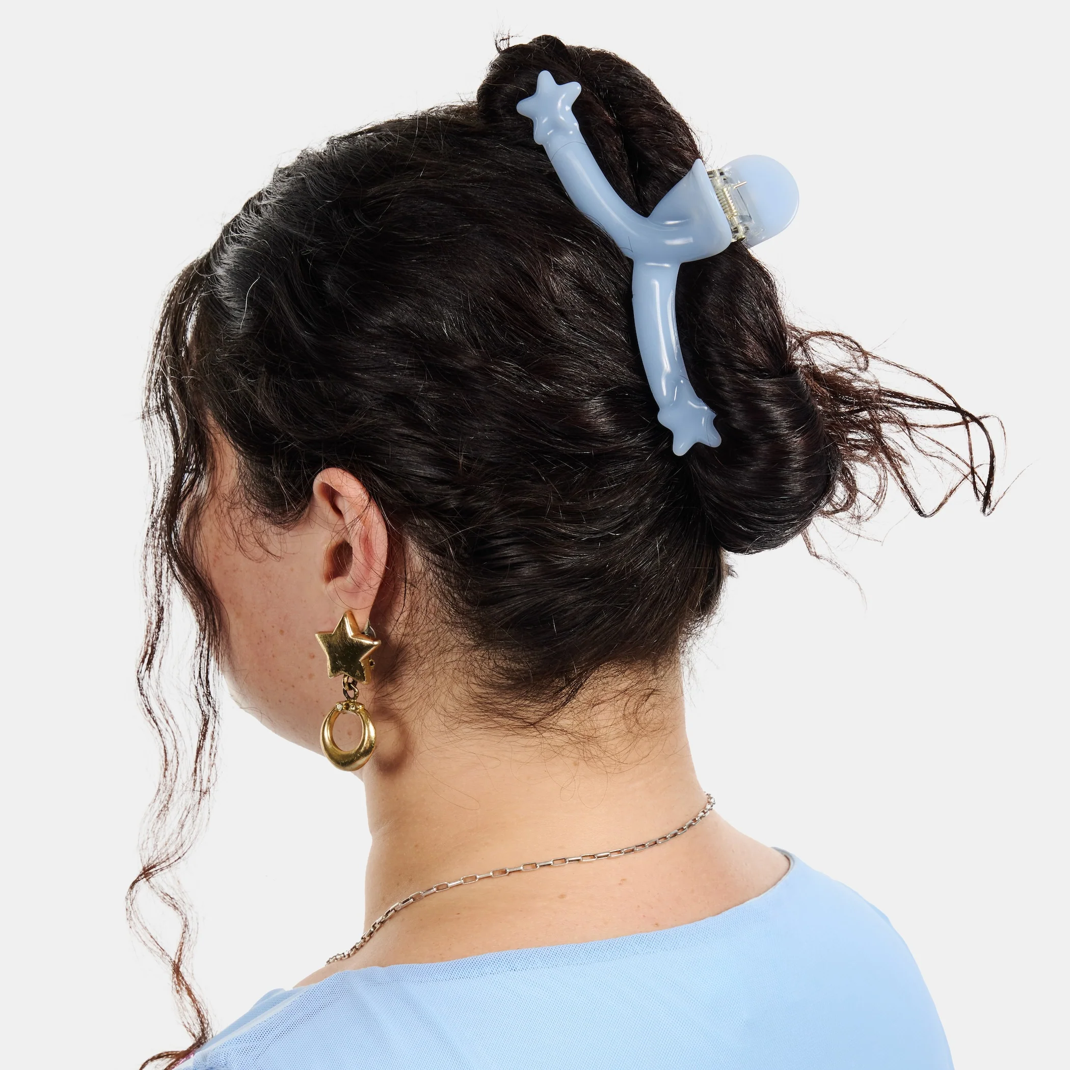 Single Star Loop Claw in Baby Blue - Image 2
