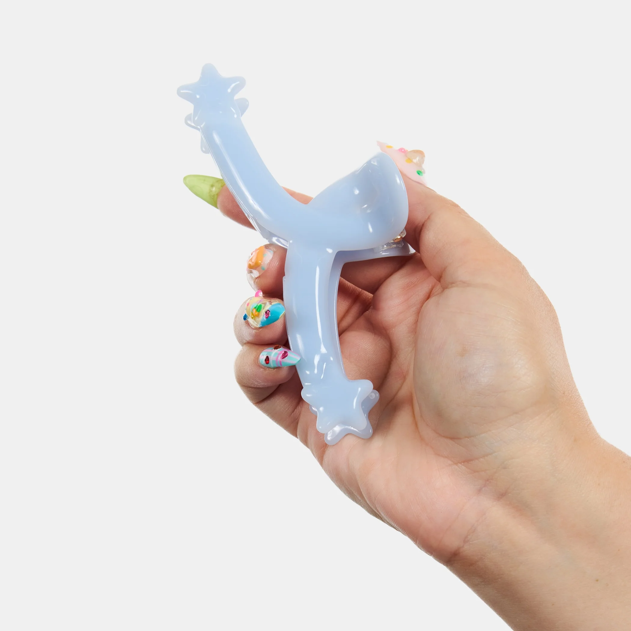 Single Star Loop Claw in Baby Blue - Image 3