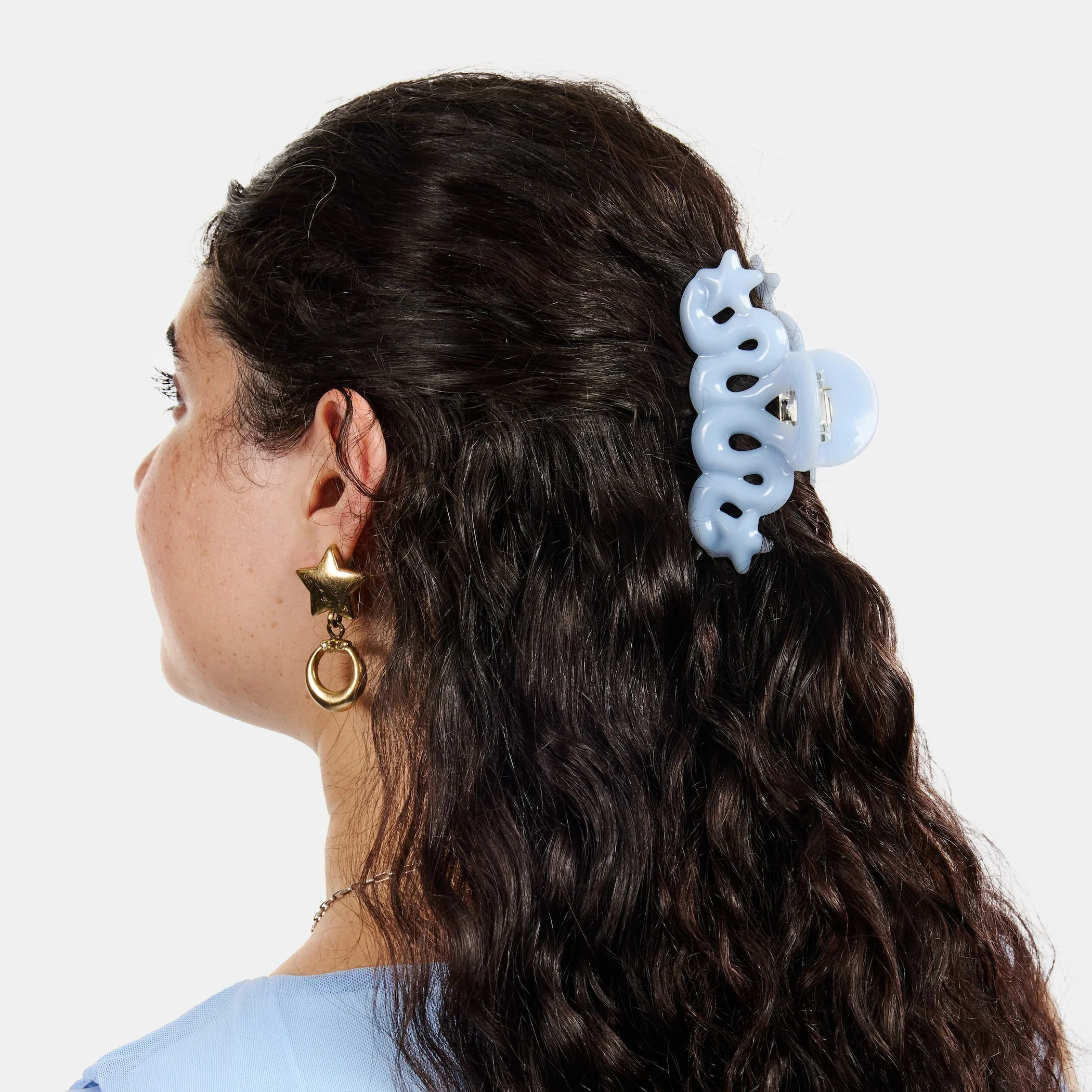 Small Star Loop Claw in Baby Blue - Image 2