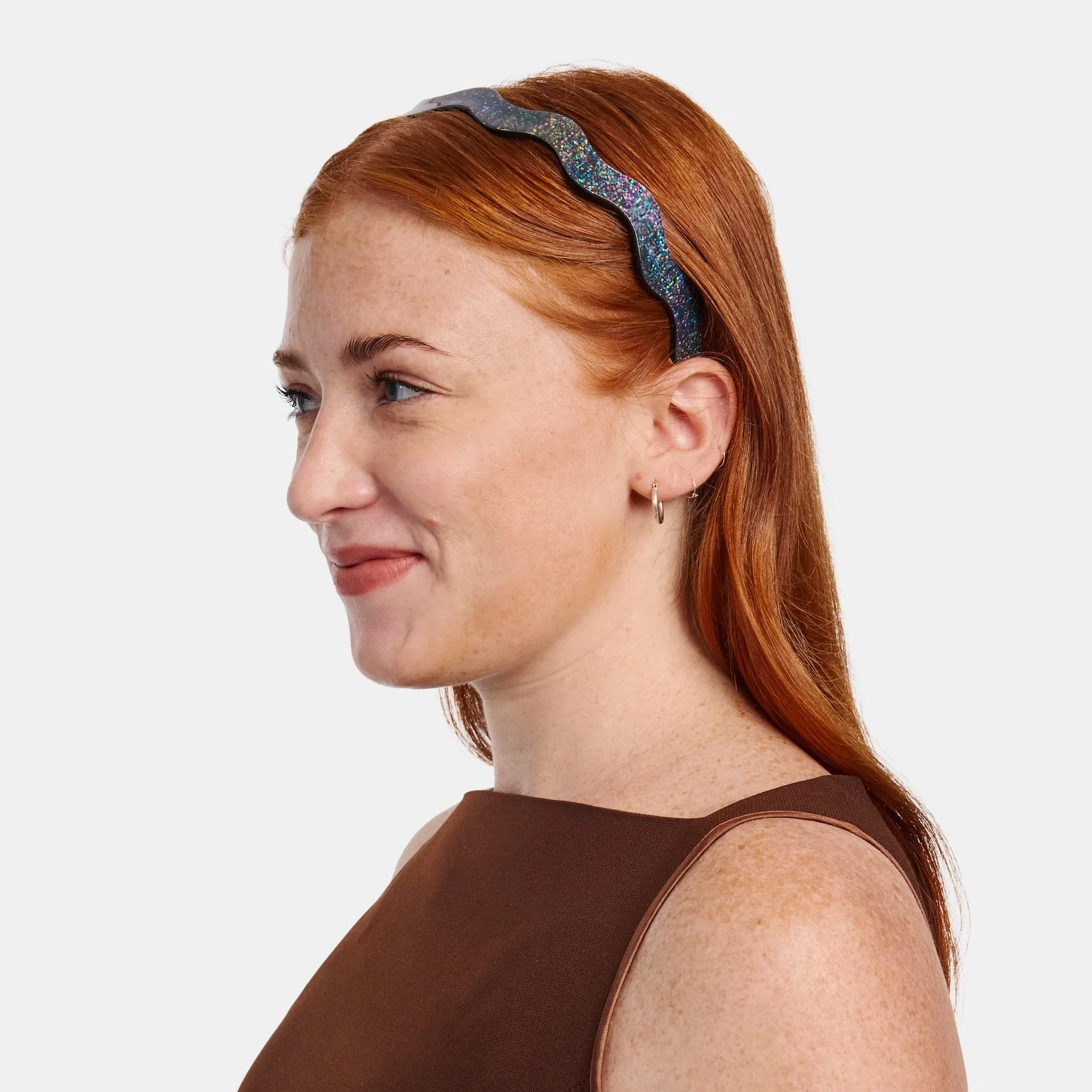 Wavy Dark Sparkle + Classic Olive Check Headband Bundle - Image 3